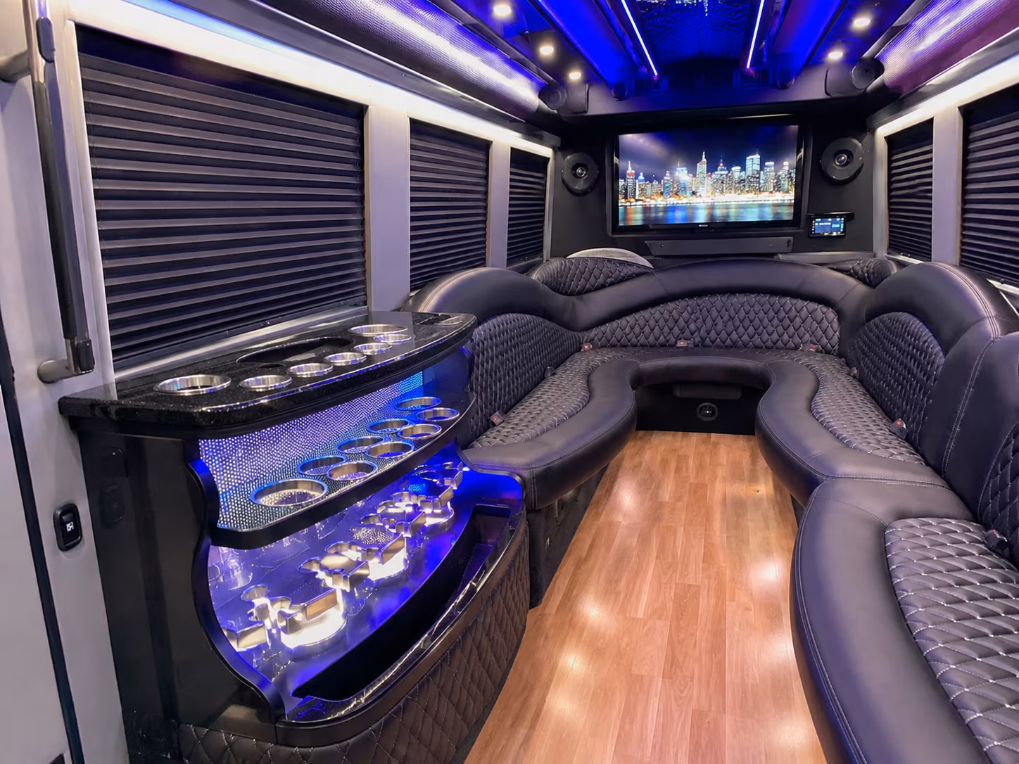 20 Passenger Party Bus Interior