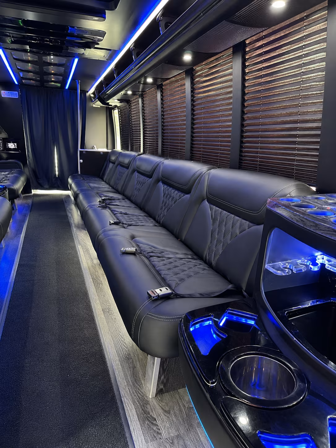 20 Passenger Party Bus Interior
