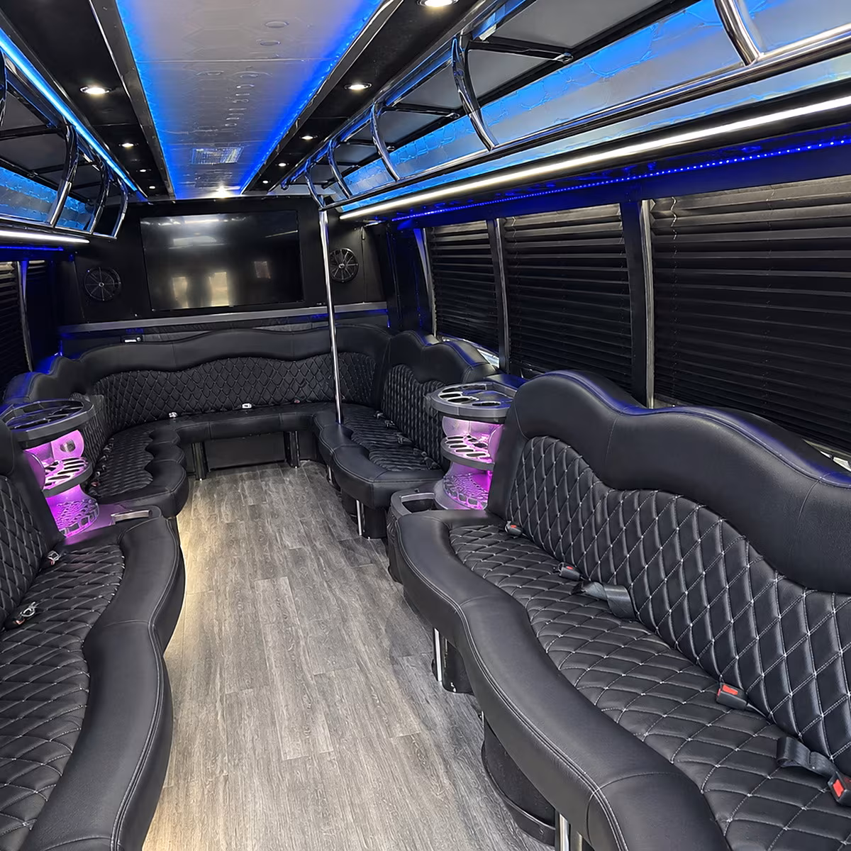 50 Passenger Party Bus Interior