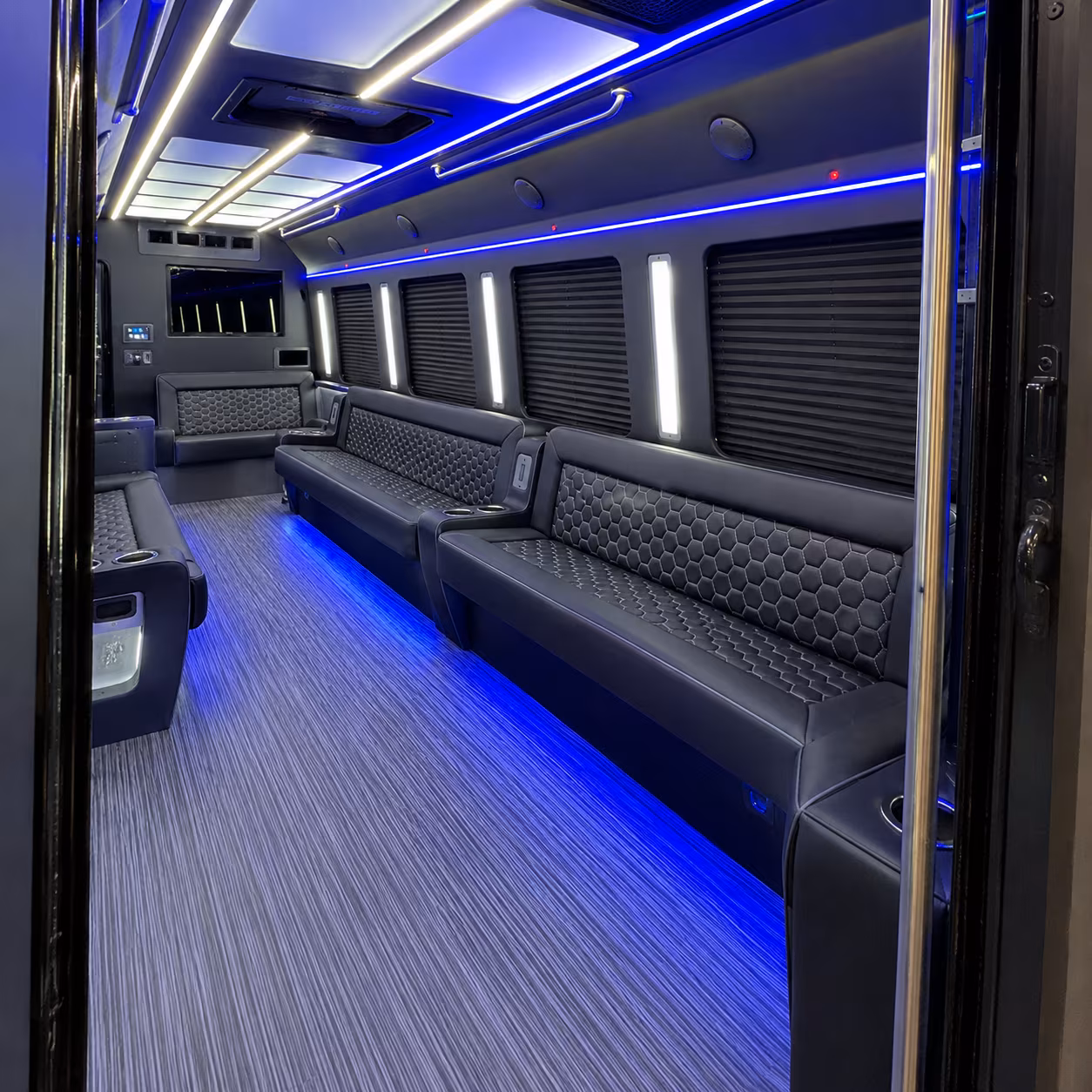 Los Angeles Birthday, Sweet 16, & Quinceañera Transportation party bus exterior