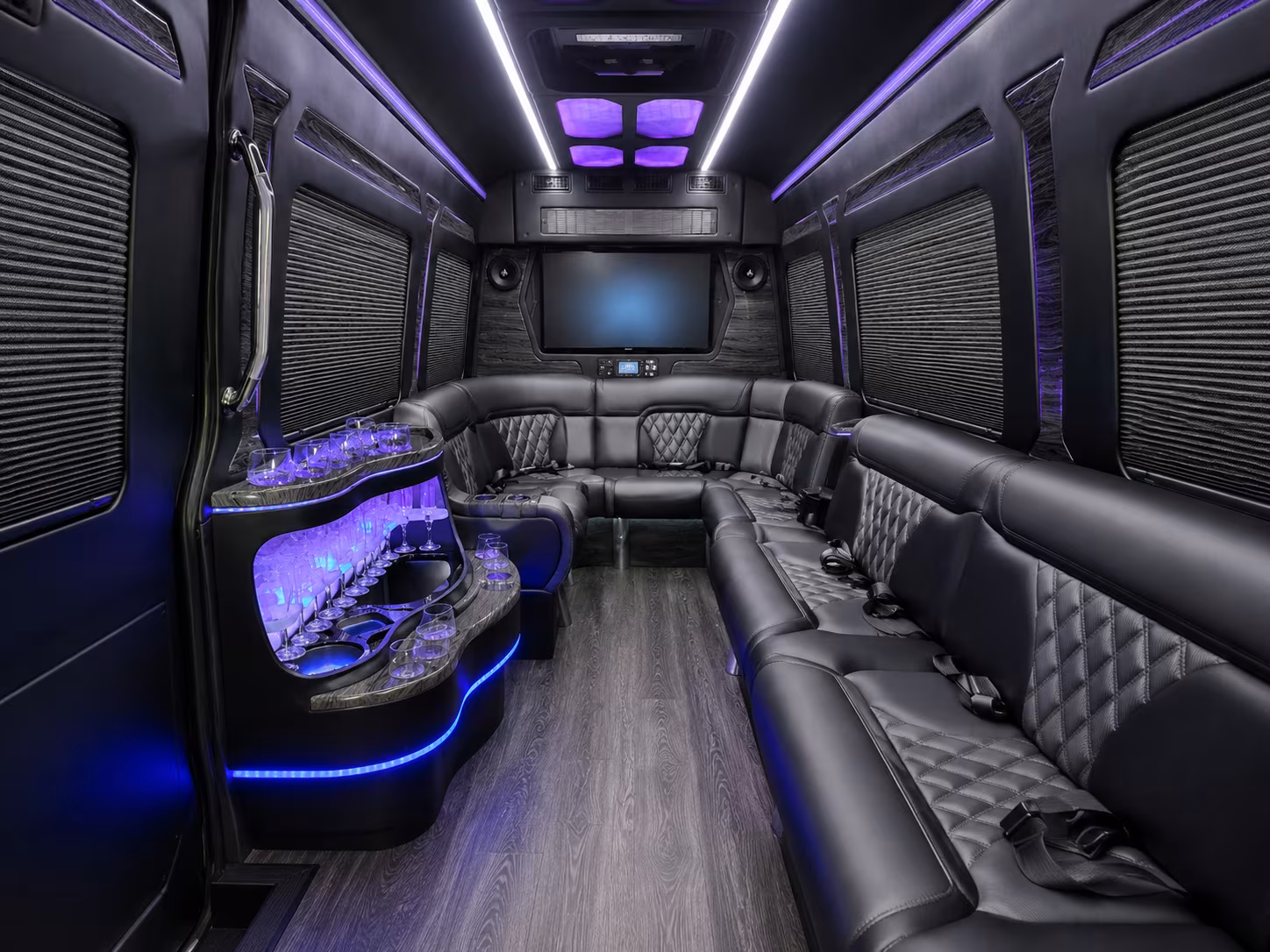 Los Angeles Corporate Transportation party bus interior