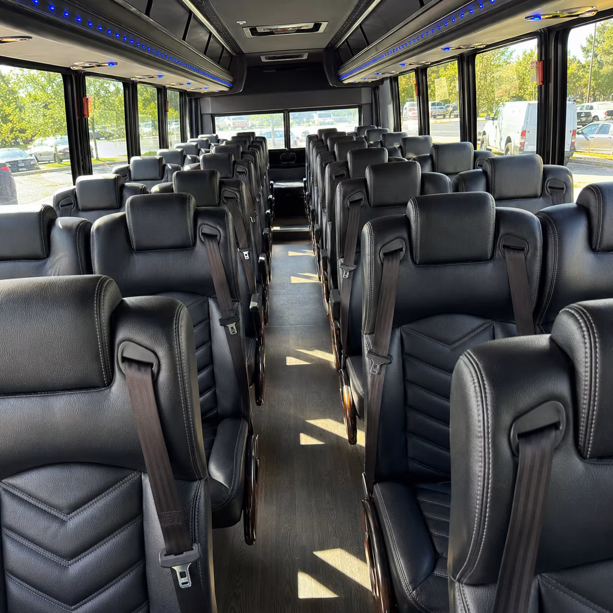 Los Angeles School Event Transportation party bus exterior