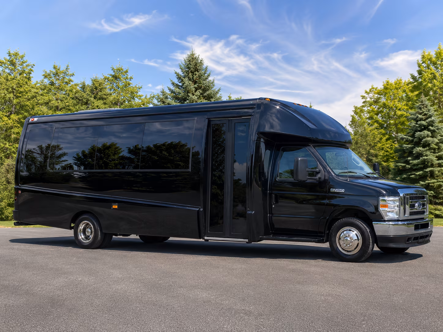Los Angeles School Event Transportation party bus exterior