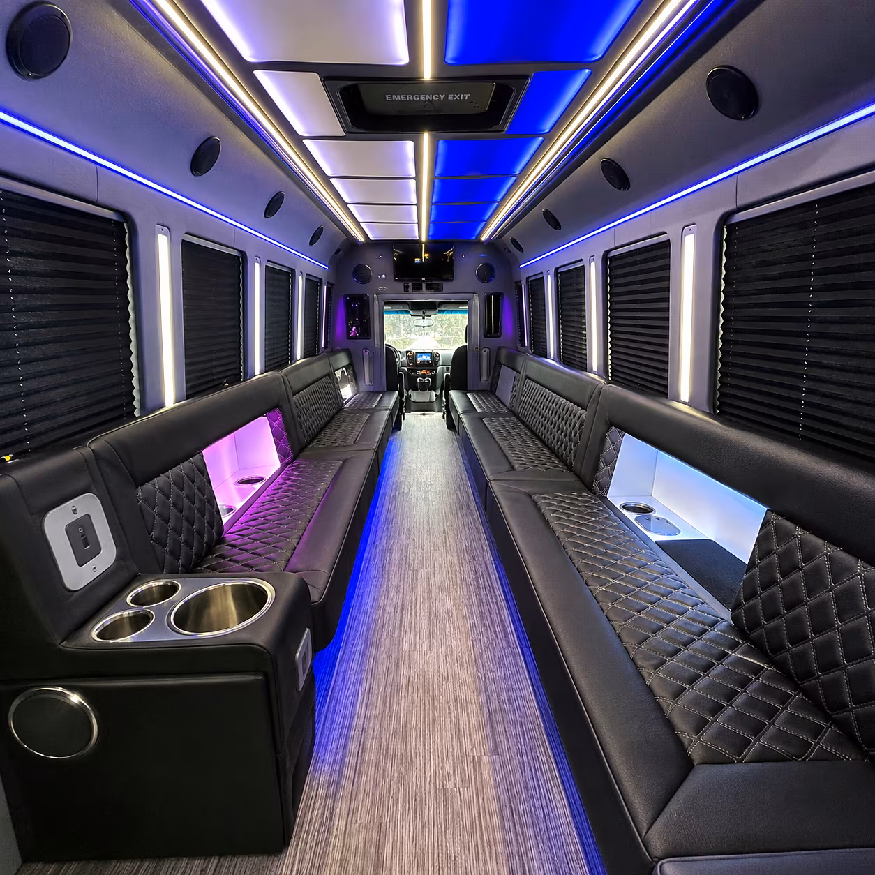Los Angeles Sporting Event Transportation party bus interior