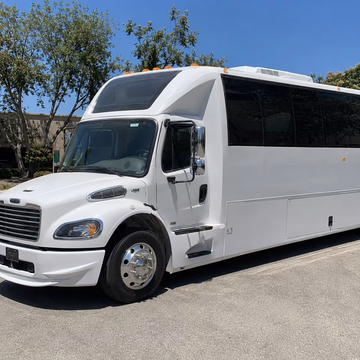 Los Angeles Wedding Transportation party bus exterior