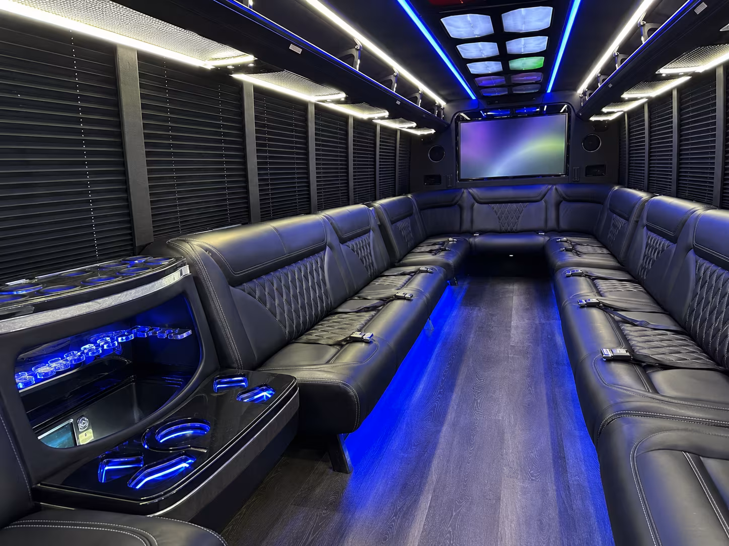 Los Angeles Wedding Transportation party bus exterior