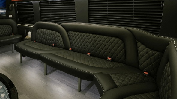 Interior of Charter Bus Company Pasadena's 14 Passenger Sprinter Limousine in Pasadena