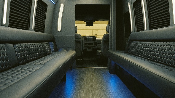 Interior of Charter Bus Company Inglewood's 28 Passenger Party Bus in Inglewood