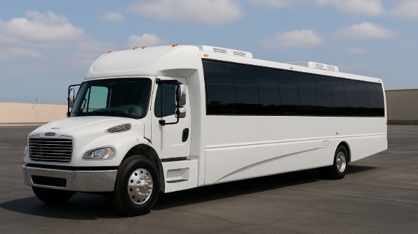Exterior of Charter Bus Company Burbank's 30 Passenger Party Bus in Burbank