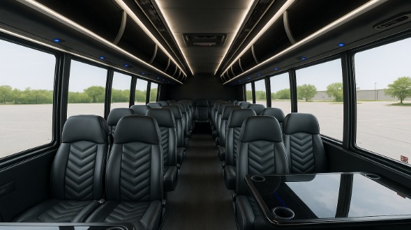 Interior of Charter Bus Company Los Angeles's 35 Passenger Mini Bus in Los Angeles