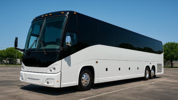 Exterior of Charter Bus Company Long Beach's 40 Passenger Party Bus in Long Beach