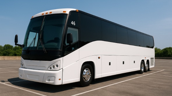 Exterior of Charter Bus Company Los Angeles's 45 Passenger Charter Bus in Los Angeles
