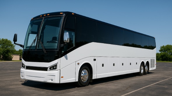 Exterior of Charter Bus Company Los Angeles's 51 Passenger Charter Bus in Los Angeles