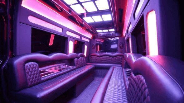 los angeles 15 passenger party bus interior