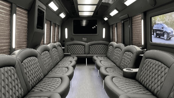 los angeles 20 passenger party bus interior