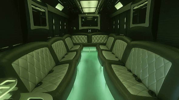 los angeles 28 passenger party bus inside